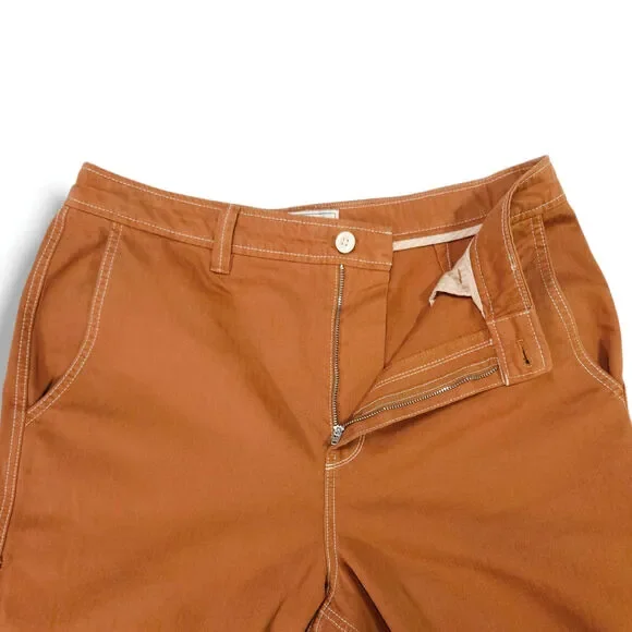 Gap Work-Force Carpenter Crop Pants 14 Summer Spice Brown Utility Canvas EUC - Picture 5 of 11